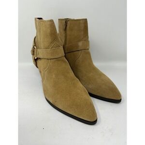 Bella Vita Desert Suede Western Harness Ankle Boots Pointed Toe Womens 10 Narrow